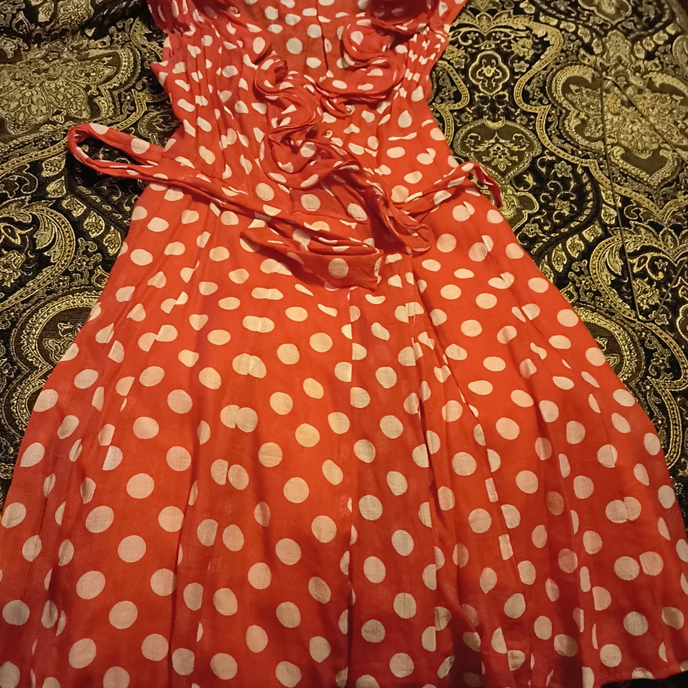 Elegant Polka Dot Dress - Red and White